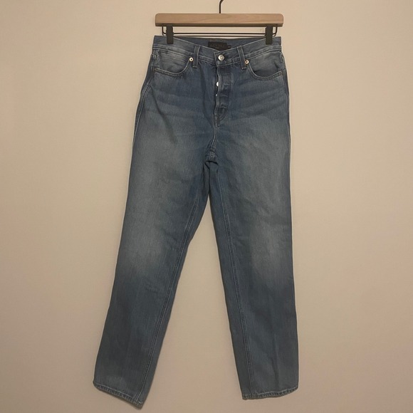 Alex Mill Carla jeans high rise straight 28 button fly cotton denim casual boho